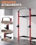 HOMLANE Folding Wall Mounted Squat Rack, Multi-Functional Power Rack for Home Gym Small Spaces, 1000 Pounds Capacity Foldable Squat Rack with Attachments, 2.36" x 2.36" Space Saving Power Cage
