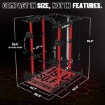 ER KANG Power Cage, PC06 1500LBS Power Rack with Cable Crossover System, Multi-Function Workout Cage, Squat Rack Home Gym (Red Power Cage Only)