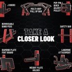 ER KANG Power Cage, PC06 1500LBS Power Rack with Cable Crossover System, Multi-Function Workout Cage, Squat Rack Home Gym (Red Power Cage Only)