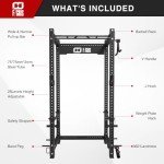 FAGUS H 3"x3" Power Cage, 2400lbs Multi-Function Power Rack, Commercial Squat Rack for Home Gym Free Weight with Attachment Set, Jammer Arm, Lever Arm, Lat Pulldown, Leg Extension and Curl