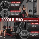 Mikolo Power Cage, 2000LB Power Rack with Independent Dual Pulley System, Multi-Function Home Gym Workout Machine for Cable Crossover (Black)