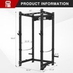 FAGUS H 3"x3" Power Cage, 2400lbs Multi-Function Power Rack, Commercial Squat Rack for Home Gym Free Weight with Attachment Set, Jammer Arm, Lever Arm, Lat Pulldown, Leg Extension and Curl