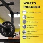 HULKFIT Multi-Functional 3-inch x 3-inch Elite Series 1200 lb Weight Capacity Power Cage and Power Rack for Home Gym Light Commercial Gym with Squat Rack Attachments and Accessories, Black