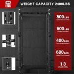 FAGUS H 3"x3" Power Cage, 2400lbs Multi-Function Power Rack, Commercial Squat Rack for Home Gym Free Weight with Attachment Set, Jammer Arm, Lever Arm, Lat Pulldown, Leg Extension and Curl