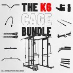 Mikolo Power Cage, Power Rack with Cable Crossover System, 1500LBS Squat Rack with LAT Pull Down System, Home Gym Packages with Weight Bench, Olympic Barbell Weight Set-Black