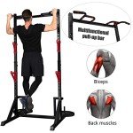CANPA Multifunction Power Rack with Pull up Bar, Heavy Capacity and Adjustable Squat Stand Rack for Home Gym Equipment, Power Rack Cage (Black)