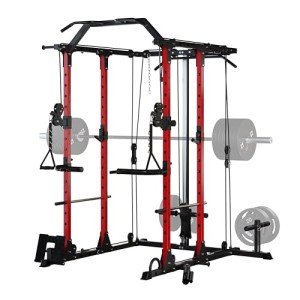 Multi-Function Power Rack - 1500LBS Power Cage for Home Gym - Squat Rack with Pull-up Bar, Cable Crossover System, Workout Cage for Strength Training