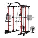 Multi-Function Power Rack - 1500LBS Power Cage for Home Gym - Squat Rack with Pull-up Bar, Cable Crossover System, Workout Cage for Strength Training