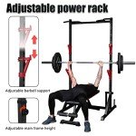 CANPA Multifunction Power Rack with Pull up Bar, Heavy Capacity and Adjustable Squat Stand Rack for Home Gym Equipment, Power Rack Cage (Black)