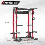 MAJOR FITNESS F22 Multi-Functional Power Rack—1600lbs Capacity All-in-One Squat Rack with Dual Pulley System for Home Gym Strength Training