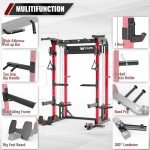 MAJOR FITNESS F22 Multi-Functional Power Rack—1600lbs Capacity All-in-One Squat Rack with Dual Pulley System for Home Gym Strength Training