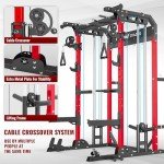 MAJOR FITNESS F22 Multi-Functional Power Rack—1600lbs Capacity All-in-One Squat Rack with Dual Pulley System for Home Gym Strength Training