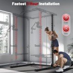 ARMAC Power Cage,1500lbs Multi-Function Power Rack with Adjustable Cable Crossover System and More Training Attachment, Weight Cage for Home Gym