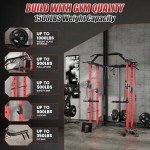 Multi-Function Power Rack - 1500LBS Power Cage for Home Gym - Squat Rack with Pull-up Bar, Cable Crossover System, Workout Cage for Strength Training