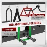 MAJOR FITNESS F22 Multi-Functional Power Rack—1600lbs Capacity All-in-One Squat Rack with Dual Pulley System for Home Gym Strength Training