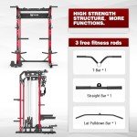 MAJOR FITNESS F22 Multi-Functional Power Rack—1600lbs Capacity All-in-One Squat Rack with Dual Pulley System for Home Gym Strength Training