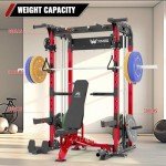 MAJOR FITNESS F22 Multi-Functional Power Rack—1600lbs Capacity All-in-One Squat Rack with Dual Pulley System for Home Gym Strength Training