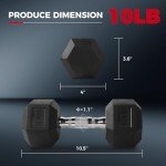 RitFit 10LB Rubber Encased Dumbbells Set of 2