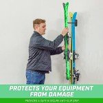GoSports Wall Mounted Ski and Snowboard Storage Rack - 2 or 8 Ski Sizes