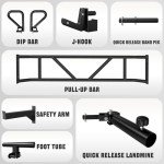 RitFit M1 Pro SmithMachine with Cable Crossover System, Multi-Function Squat Rack Power Cage for Home Gym, Power Rack and Packages Red（bp260 Package）