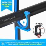 PLUSINNO H5 Horizontal Fishing Rod/Pole Holders for Garage, Wall or Ceiling Mounted Fishing Rod Rack, Aviation Aluminum Fishing Pole Holder Holds up to 20 Rod or Combos or Nets Storage Racks