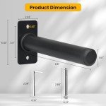 EVERYMATE Weight Plate Holder, Wall Mounted Weight Rack for 1" and 2" Olympic Weight Plates, 4 Pack Home Gym Storage with 8pcs Steel Expansion Bolts & 2pcs Bar Collar, Weight Storage Racks