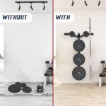 Yes4All 6 Pegs & 4 Barbell Storage Racks Load Up To 1190 LBS - Wall Mounted Weight Plate Tree & Barbell Holder