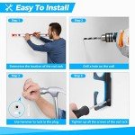 PLUSINNO H5 Horizontal Fishing Rod/Pole Holders for Garage, Wall or Ceiling Mounted Fishing Rod Rack, Aviation Aluminum Fishing Pole Holder Holds up to 20 Rod or Combos or Nets Storage Racks