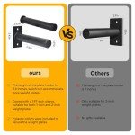 EVERYMATE Weight Plate Holder, Wall Mounted Weight Rack for 1" and 2" Olympic Weight Plates, 4 Pack Home Gym Storage with 8pcs Steel Expansion Bolts & 2pcs Bar Collar, Weight Storage Racks