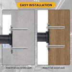 EVERYMATE Weight Plate Holder, Wall Mounted Weight Rack for 1" and 2" Olympic Weight Plates, 4 Pack Home Gym Storage with 8pcs Steel Expansion Bolts & 2pcs Bar Collar, Weight Storage Racks