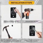 EVERYMATE Weight Plate Holder, Wall Mounted Weight Rack for 1" and 2" Olympic Weight Plates, 4 Pack Home Gym Storage with 8pcs Steel Expansion Bolts & 2pcs Bar Collar, Weight Storage Racks