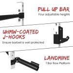 Mikolo 2" x 2" Folding Wall Mounted Squat Rack, 1000 Pounds Capacity Power Rack with Pull Up Bar, J Hooks, Landmine and Other Attachments, Space-Saving Home Gym(White）