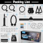 SERTT Weight Cable Pulley System Gym, Upgraded Cable Pulley Attachments for Gym LAT Pull Down, Biceps Curl, Tricep, Arm Workouts - Weight Pulley System Home Gym Add On Equipment