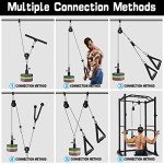 SERTT Weight Cable Pulley System Gym, Upgraded Cable Pulley Attachments for Gym LAT Pull Down, Biceps Curl, Tricep, Arm Workouts - Weight Pulley System Home Gym Add On Equipment
