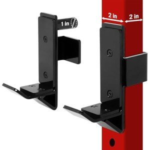 Yes4All J-Hooks Barbell Holder for Power Rack - J Hook Weight Rack / Fitness Racks J Hook - Fit 2x2 inch Square Tube (Pair)
