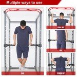 SYL Fitness Dip Bar Attachments for 2" x 2" or 3" x 3" Power Rack - Narrow & Wide Dips Double Handles (Patent Pending) (For 2" x 2" Rack)