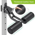 Nordic Hamstring Curl Squat Rack Attachment for 2" x 2" Power Rack with 5/8" or 1" Hole - Adjustable Leg Hold Down Attachment with Premium Leather Surface - for Ultimate Home Gym Experience