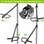Kipika Adjustable Lever Arms for Power Rack - Jammer Arms Attachments for 2" x 2" Racks with 5/8" or 1" Holes - Compatible with 2-Inch Olympic Plates - Adjustable Height and Angle - 600 lbs Capacity