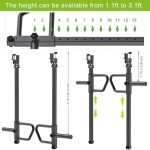 Kipika Adjustable Lever Arms for Power Rack - Jammer Arms Attachments for 2" x 2" Racks with 5/8" or 1" Holes - Compatible with 2-Inch Olympic Plates - Adjustable Height and Angle - 600 lbs Capacity