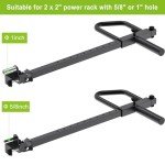 Kipika Adjustable Lever Arms for Power Rack - Jammer Arms Attachments for 2" x 2" Racks with 5/8" or 1" Holes - Compatible with 2-Inch Olympic Plates - Adjustable Height and Angle - 600 lbs Capacity