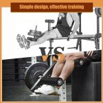 Power Rack Mounted Leg Extension and Curl Machine for Home Gym, Seated Leg Strength Extension and Curl Equipment, Adjustable Squat Rack Attachment for Lower Body Leg Muscle Training