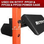RitFit Multi-Function Power Rack Attachment, 2-in-1 Hip Thrust and Preacher Curl Attachment Power Cage, Squat Rack Attachments with Adjustable Preacher Curl Pad/Hip Thrust Pad for Home Gym