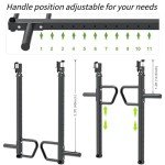 SELEWARE Adjustable Lever Arms Heavy Duty Jammer Arms, Only Fits 2'' x 2'' Power Rack Rated 600 lbs Per Arm for Strength Training Home Gym Workout Attachments