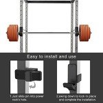 Kipika J-Hooks for 2" x 2" Power Rack with 1" Hole - Bottom Reinforced Steel Hooks with Rubber Pads - Heavy Duty Power Rack Attachments - Squat Rack Accessories for Strength Training - Set of 2
