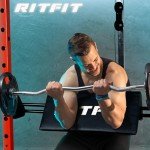 RitFit Multi-Function Power Rack Attachment, 2-in-1 Hip Thrust and Preacher Curl Attachment Power Cage, Squat Rack Attachments with Adjustable Preacher Curl Pad/Hip Thrust Pad for Home Gym