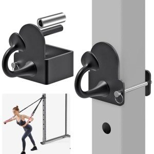 Lifeswell Resistance Band Anchors, Rack Attachment for 3"x3" Power Rack with 1" or 5/8" Hole, Adjustable Multi Point Workout Hook for Strength Training, Fitness, Physical Therapy, 2 Pack