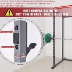 SYL Fitness J-Hooks for 2"x2" Squat/Power Rack(1" Hole), Heavy Duty J-Cups Barbell Holder with UHMV Pads