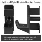 AINAFIX J Hooks for 2" x 2" Power Rack with 1" Hole, Rubber Pad J-Hook for Power Cage, Bottom Reinforced Steel J Cups for Squat Rack, Heavy Duty Barbell Holder, Black (1" Hole)