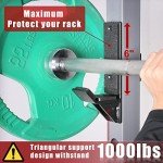 SYL Fitness J-Hooks for 2"x2" Squat/Power Rack(1" Hole), Heavy Duty J-Cups Barbell Holder with UHMV Pads