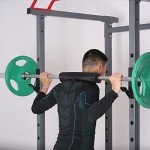 SYL Fitness J-Hooks for 2"x2" Squat/Power Rack(1" Hole), Heavy Duty J-Cups Barbell Holder with UHMV Pads